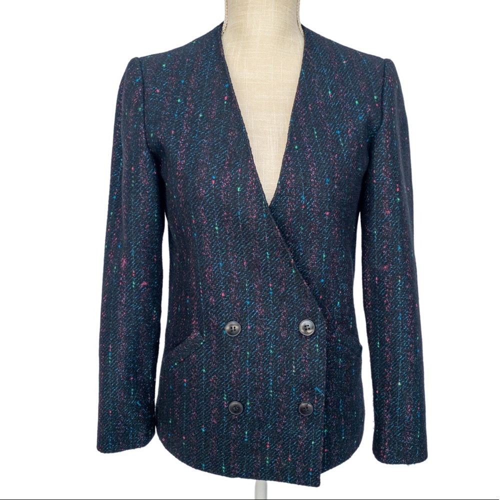 Vintage Gentleman’s Lady Blazer Neon Rainbowcore Double breasted 80's